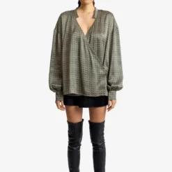 Helene Galwas Seidenbluse HALINA dunkel-grün Bluse
