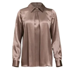 Helene Galwas Seidenbluse HELGA hell-braun Bluse