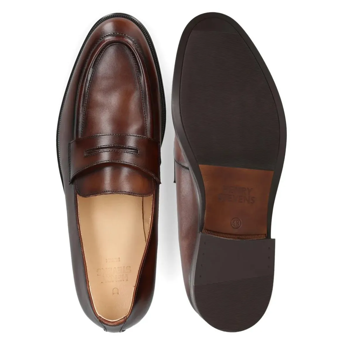 Henry Stevens Loafer Wes PL mittel-braun Loafer