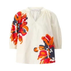 Herzensangelegenheit Blusenshirt mit Blumen weiß Bluse