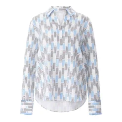 Herzensangelegenheit Seidenbluse mit Muster Weiß Bluse