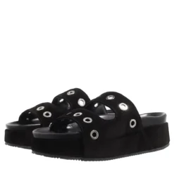 INUIKII Suede Studs Black Slides