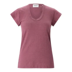 Isabel Marant T-Shirt Zankou aus Leinen Lila T-Shirt