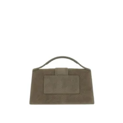 Jacquemus Structured Suede Leather Le Bambino Bag Grey Crossbody Bag