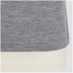 Jil Sander Heather Grey Knit Top With Off-White Accents Multicolor T-Shirt
