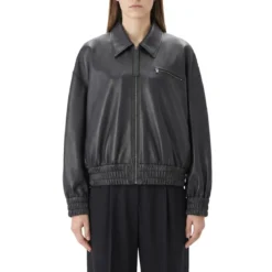 Jil Sander Jacke aus Leder schwarz Lederjacke