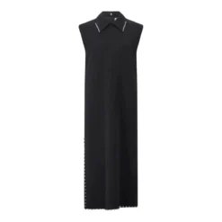 Jil Sander Midikleid aus Woll-Mix Schwarz Midikleid