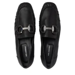 Karl Lagerfeld Eleia Brooch Loafer Black Lthr Pumps
