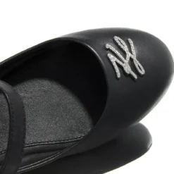 Karl Lagerfeld Karo Autograph Pump Black Lthr Ballerinas