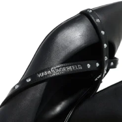 Karl Lagerfeld Kerrie Krosstrap Studs Black Lthr Ballerinas