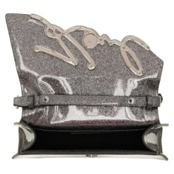 Karl Lagerfeld K/Signature 2.0 Sp Md Shb Glitter Black Satchel