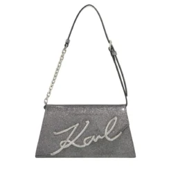 Karl Lagerfeld K/Signature 2.0 Sp Md Shb Glitter Black Satchel
