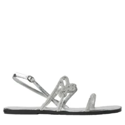 Karl Lagerfeld Olympia Karl Signia Slide Heavy Glitter Silver Sandalen