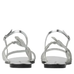 Karl Lagerfeld Olympia Karl Signia Slide Heavy Glitter Silver Sandalen