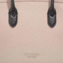 Kate Spade New York Knott Colorblocked Pebbled Leather Medium Satchel Kraft Paper Multi Tote