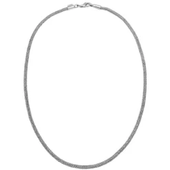 Kuzzoi Halskette Herren Basic Schlangenkette Oxidiert 925 silber Mittellange Halskette
