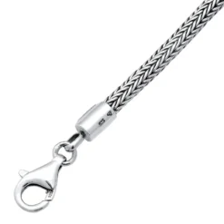 Kuzzoi Halskette Herren Basic Schlangenkette Oxidiert 925 silber Mittellange Halskette