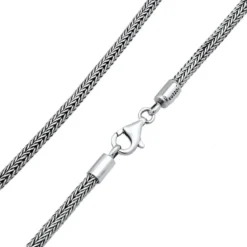 Kuzzoi Halskette Herren Basic Schlangenkette Oxidiert 925 silber Mittellange Halskette