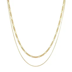 Kuzzoi Halskette Herren Ketten Set Figaro Venezia 925 Silber gold Mittellange Halskette