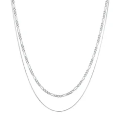 Kuzzoi Halskette Herren Ketten Set Figaro Venezia 925 Sil silber Mittellange Halskette