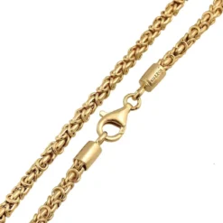 Kuzzoi Halskette Herren Königskette Oxidiert Basic 925 Sterling Silber gold Mittellange Halskette