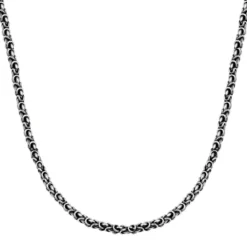 Kuzzoi Halskette Herren Königskette Oxidiert Basic 925 Si silber Mittellange Halskette