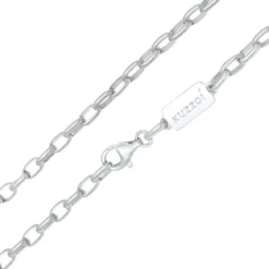 Kuzzoi Halskette Herren Rundanker Oval Basic 925 Silber Mittellange Halskette