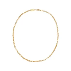 Kuzzoi Halskette Herren Rundanker Oval Basic 925 Silber gold Mittellange Halskette
