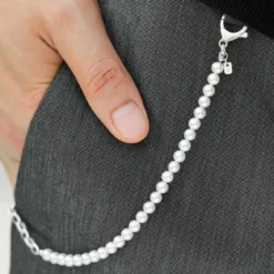 Kuzzoi Schmuckzubehör Herren Hosenkette Geldbörsenkette M silber