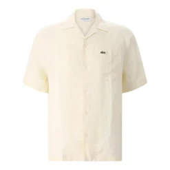 Lacoste Relaxed-Fit Hemd aus Leinen weiß Hemd