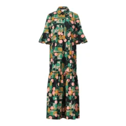 LaDoubleJ Maxikleid mit Retro-Muster Multicolor Maxikleid