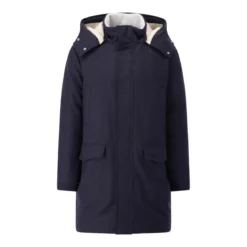 Lardini Daunenjacke mit Wolle & Kaschmir blau Daunenmantel
