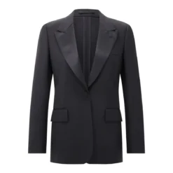 Lardini Klassischer Blazer aus Woll-Mix schwarz Blazer