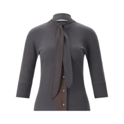Lemaire T-Shirt mit Bindedetail grau T-Shirt