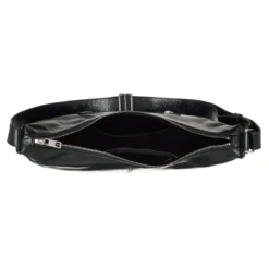 Liebeskind Berlin Moon With Zips Lack Distressed Black Crossbody Bag