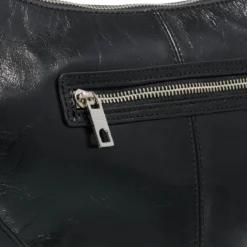 Liebeskind Berlin Moon With Zips Lack Distressed Black Crossbody Bag