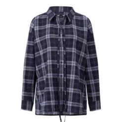 Lis Lareida Karierte Hemdbluse Celina Dunkelblau Bluse