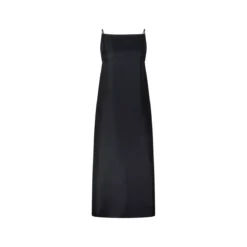 LouLou Twill-Kleid Sulum aus Seide Schwarz Midikleid