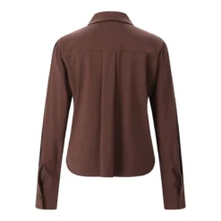 Luisa Cerano Hemdbluse aus Viskose-Mix braun Bluse