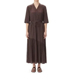 Luisa Cerano Midikleid aus Satin braun Maxikleid