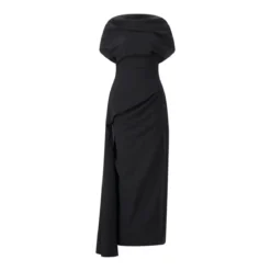 Magda Butrym Maxikleid aus Wolle schwarz Maxikleid