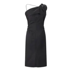 Magda Butrym Midikleid aus Baumwoll-Seiden-Mix schwarz Minikleid