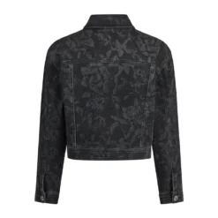 Marc Aurel Black Denim Jeansjacke mit Rosenprint schwarz Jeansjacke