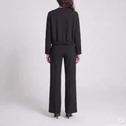 Marc Aurel Diese Blousonjacke mit Satin-Paspel aus Super-Stre schwarz Blouson