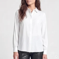 Marc Aurel Diese Poplinebluse mit Raffungsdetail im Rücken au weiss Bluse