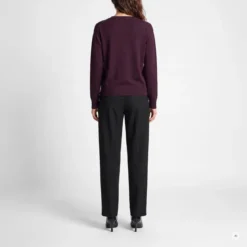 Marc Aurel Dieser V-Ausschnitt-Pullover aus Cotton/Wool-Mix m lila Pullover