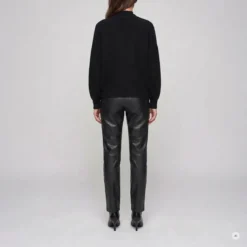 Marc Aurel Diese Slim Fit Hose aus weichem Faux Leather überz schwarz Lederhose