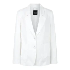 Marc Cain Blazer aus Baumwoll-Leinenmix weiß Blazer
