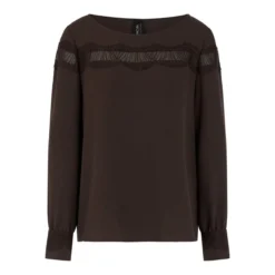 Marc Cain Bluse mit Spitze braun Bluse