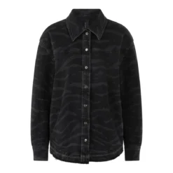 Marc Cain Denim Bluse mit Animalprint grau Jeanshemd